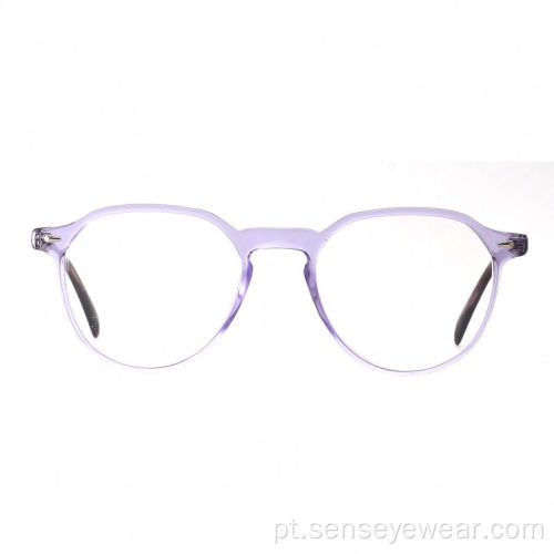 Senhoras redondas Moda Eco Acetato Óptica Quadros Eyeglasses